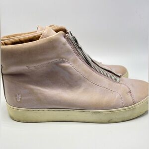 Frye pink leather hi top sneakers